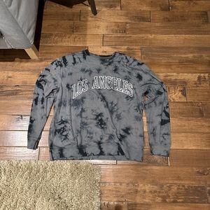Los Angeles black and grey tie dye crew neck